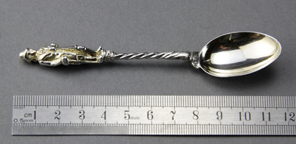 Antique Victorian Silver Gilt Figural Christening Spoon